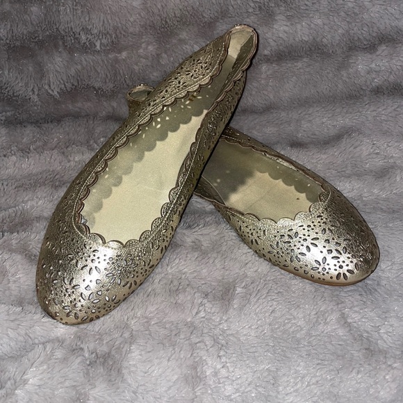 Brand new Coach gold flats! - Picture 1 of 5